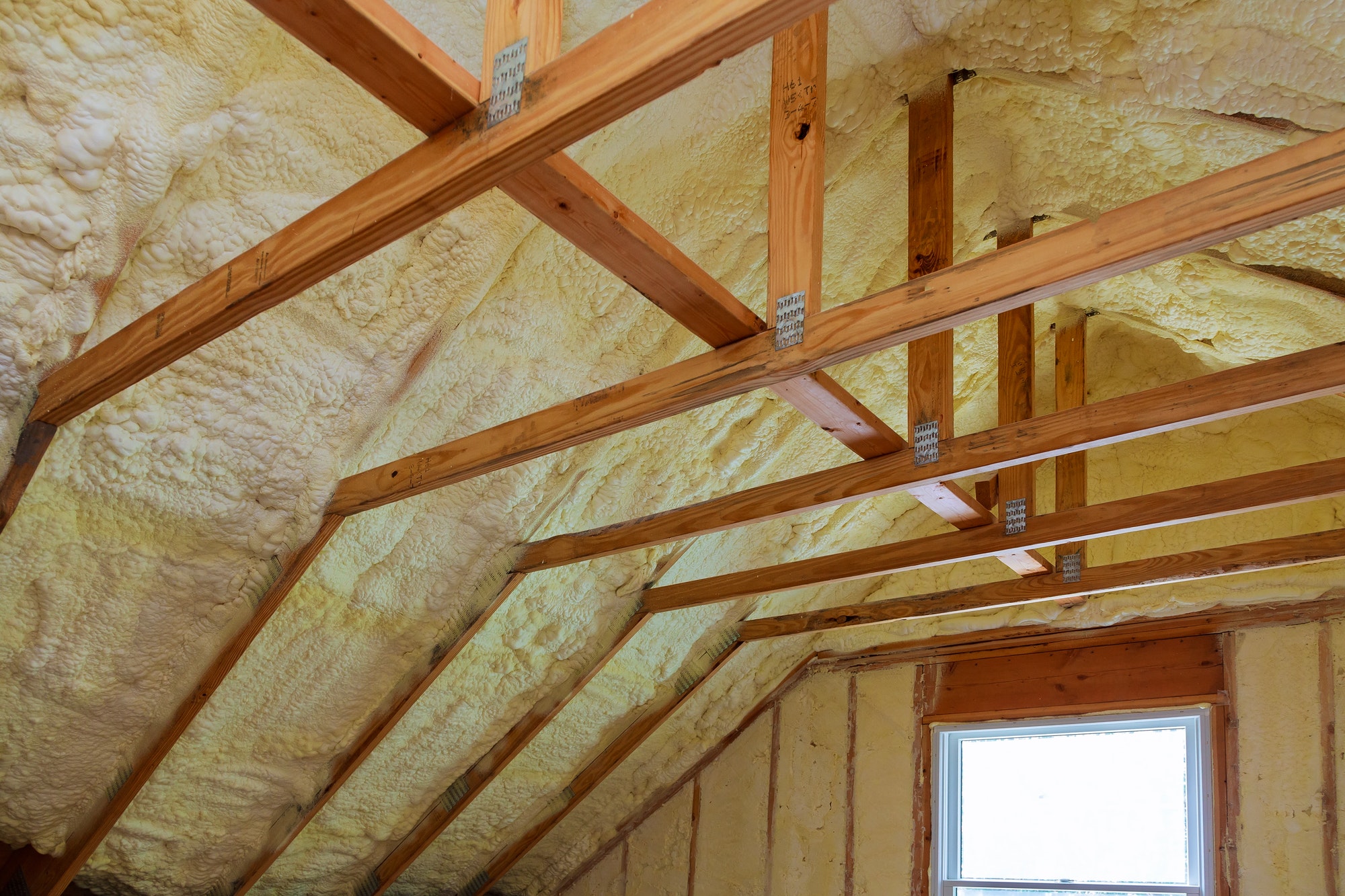 Spray foam insulation application